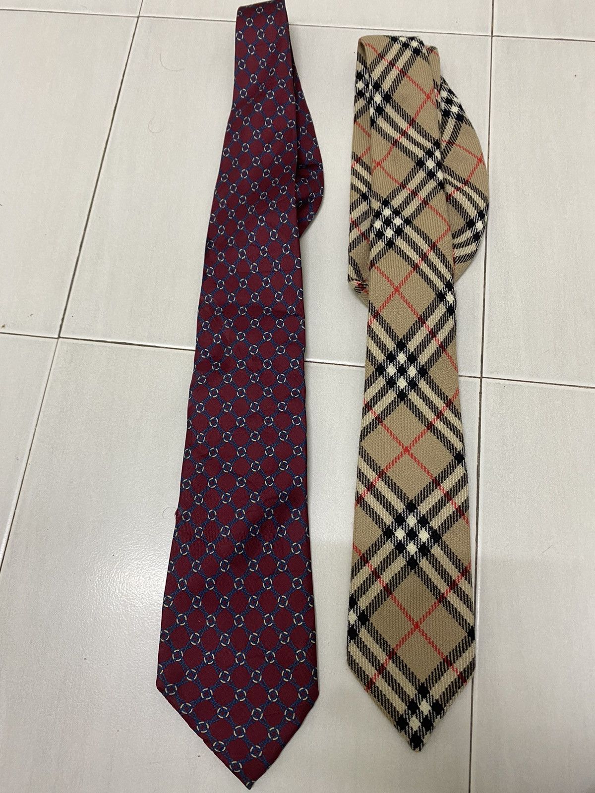 Burberry Vintage Burberrys & Gucci neck tie combo sale Size ONE SIZE - 1 Thumbnail