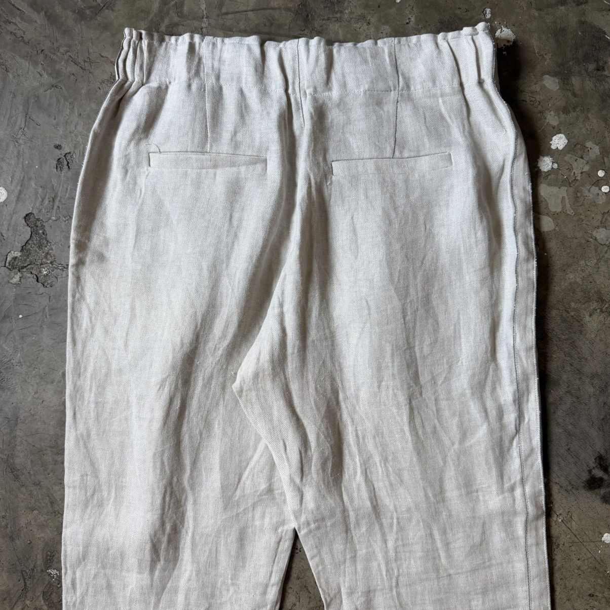 Brunello Cucinelli Brunello Cucinelli - Linen Side Tape Pants Size US 32 / EU 48 - 4 Thumbnail