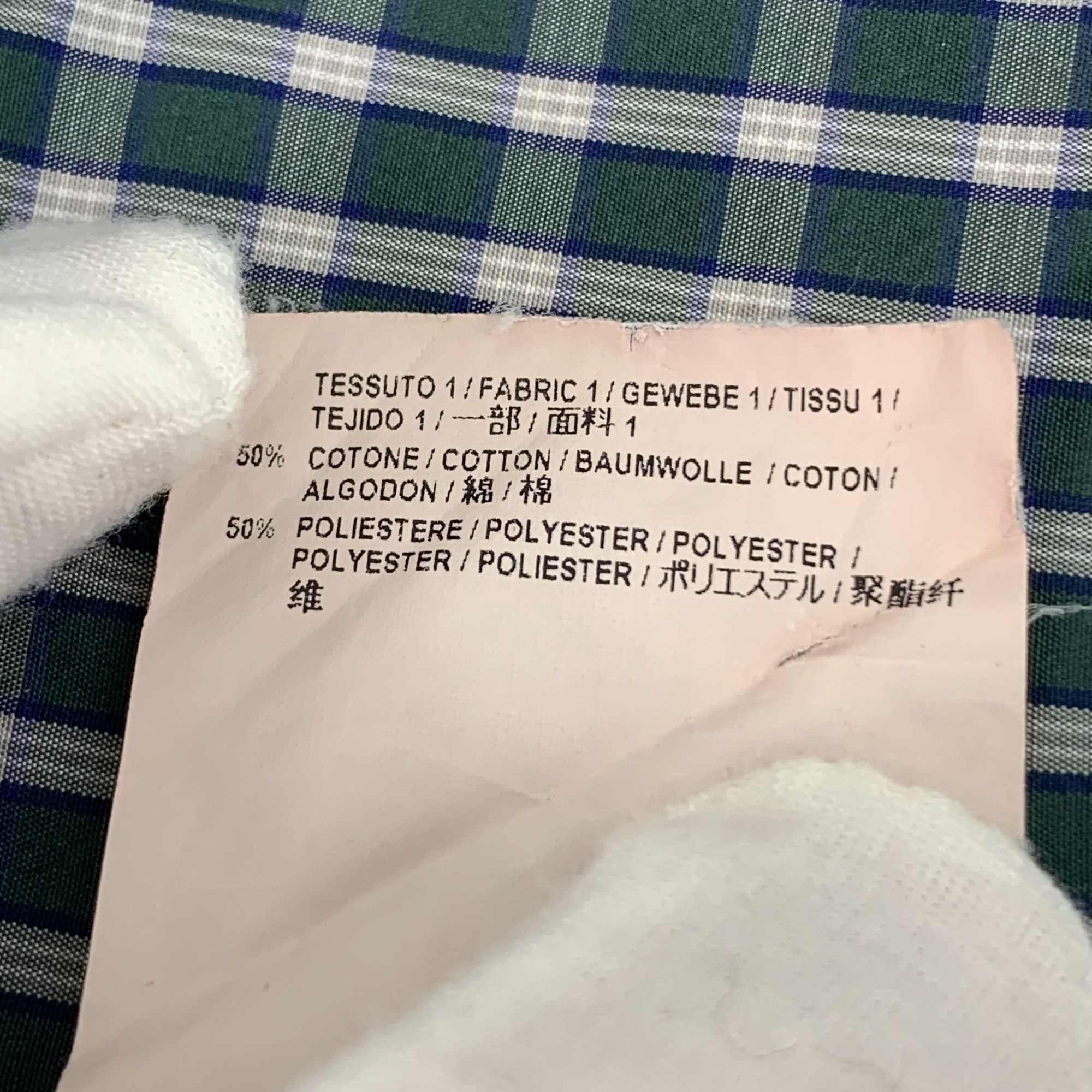 Balenciaga Balenciaga Blue Letter Print Check Cotton Long-Sleeve Shirt Size XS / US 0-2 / IT 36-38 - 5 Thumbnail