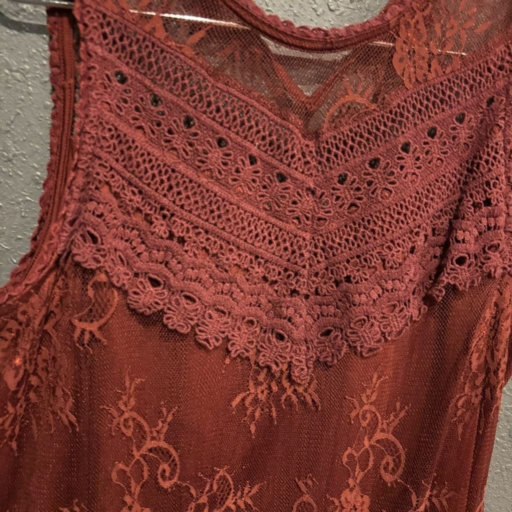 Maurice Lacroix Maurice’s Sleeveless Lace Shift Dress in Rust Size L / US 10 / IT 46 - 5 Thumbnail