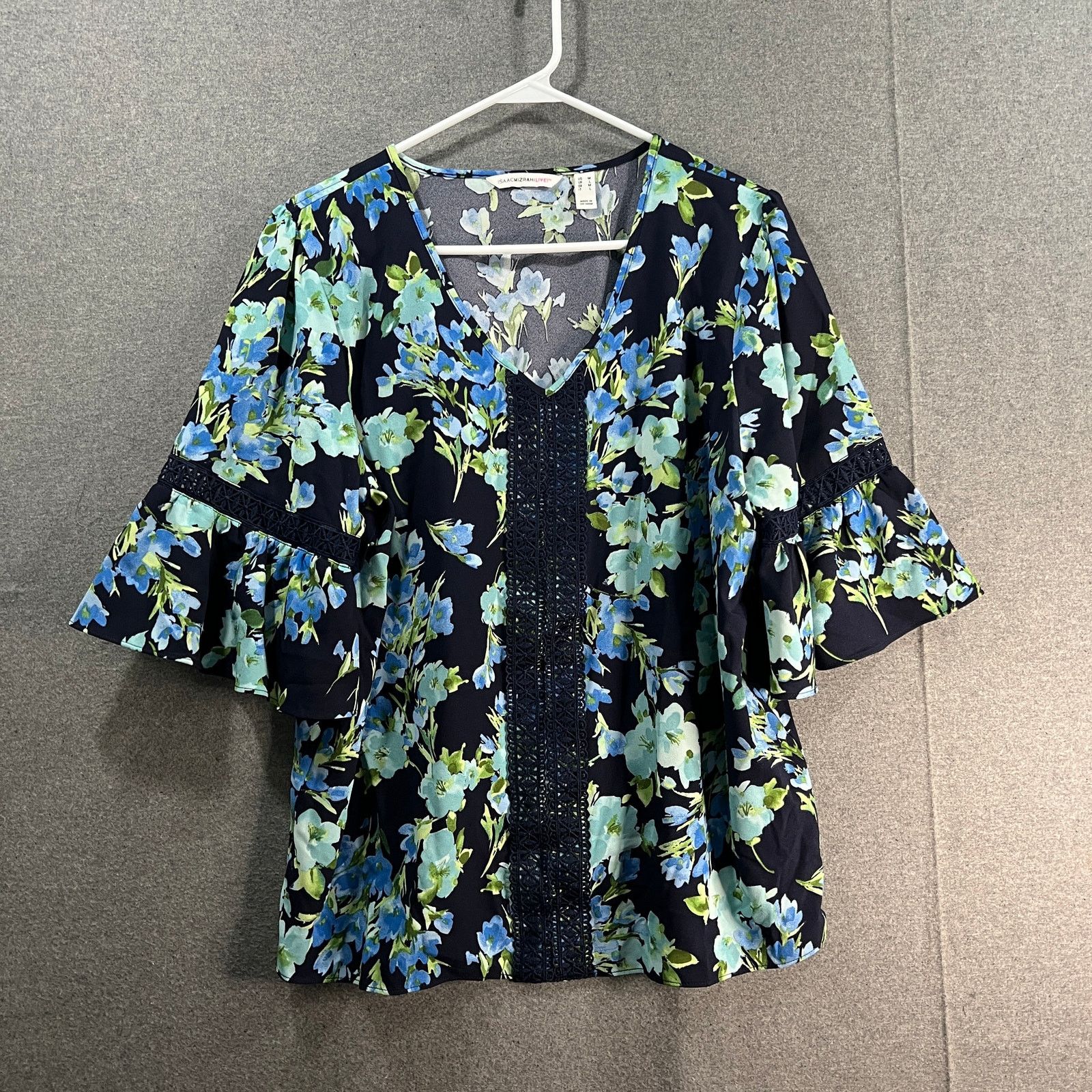 Isaac Mizrahi Isaac Mizrahi Live! Printed Stretch Crepe Blouse Size M / US 6-8 / IT 42-44 - 1 Thumbnail