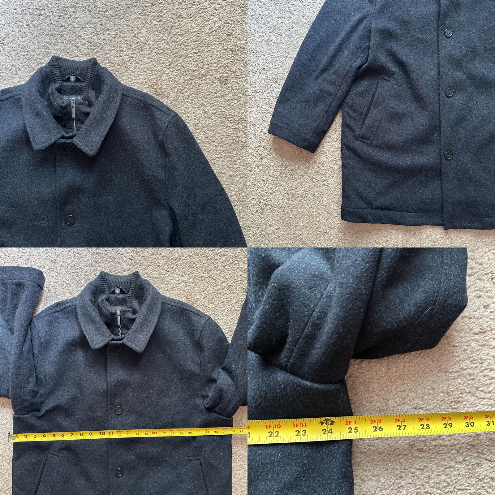 Kenneth Cole Kenneth Cole Jacket Mens Large Reaction Full Zip Wool Blend Pockets Dry Clean Gray Size US L / EU 52-54 / 3 - 8 Thumbnail