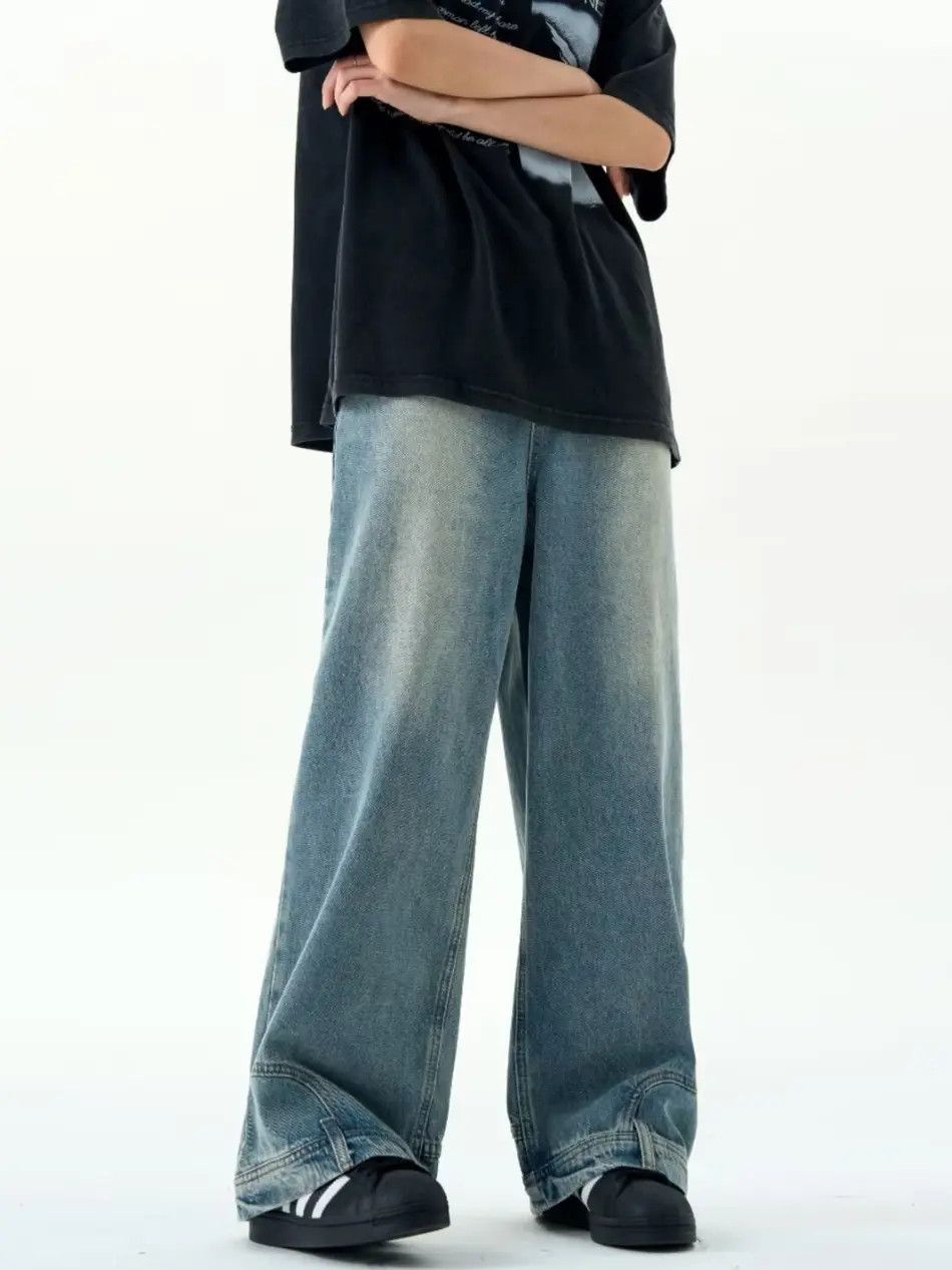 Japanese Brand × Jean Retro loose wide leg straight leg jeans Size US 32 / EU 48 - 1 Thumbnail