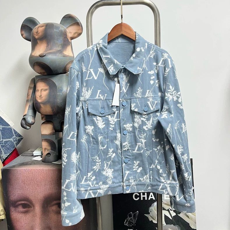 Louis Vuitton Louis Vuitton Denim jacket with full wheat ears jacket 2504 Size US S / EU 44-46 / 1 - 1 Thumbnail