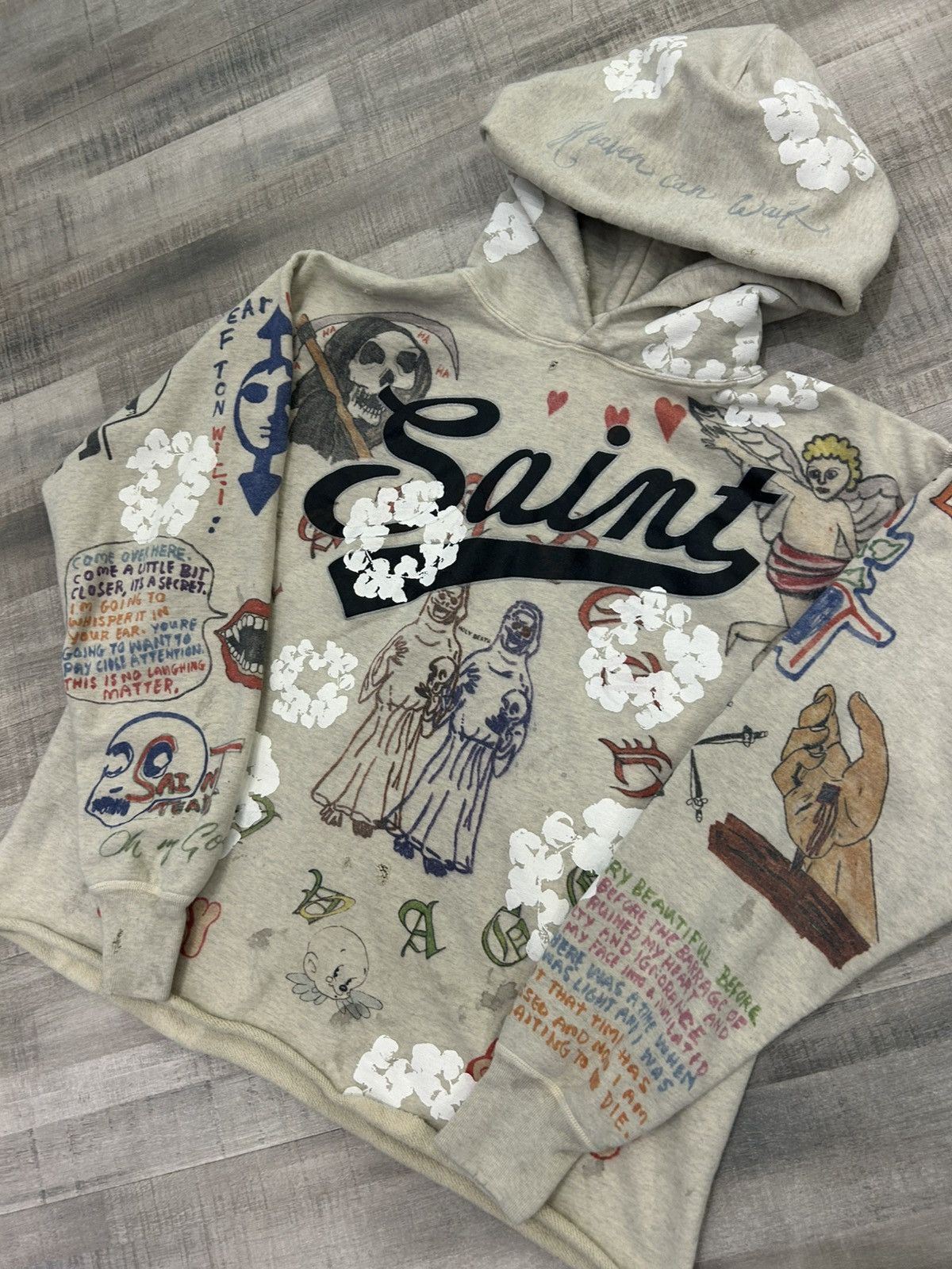 DENIM TEARS × Saint Michael Saint Michael x Denim Tears Graffiti Hooded Sweatshirt Size US XL / EU 56 / 4 - 3 Thumbnail