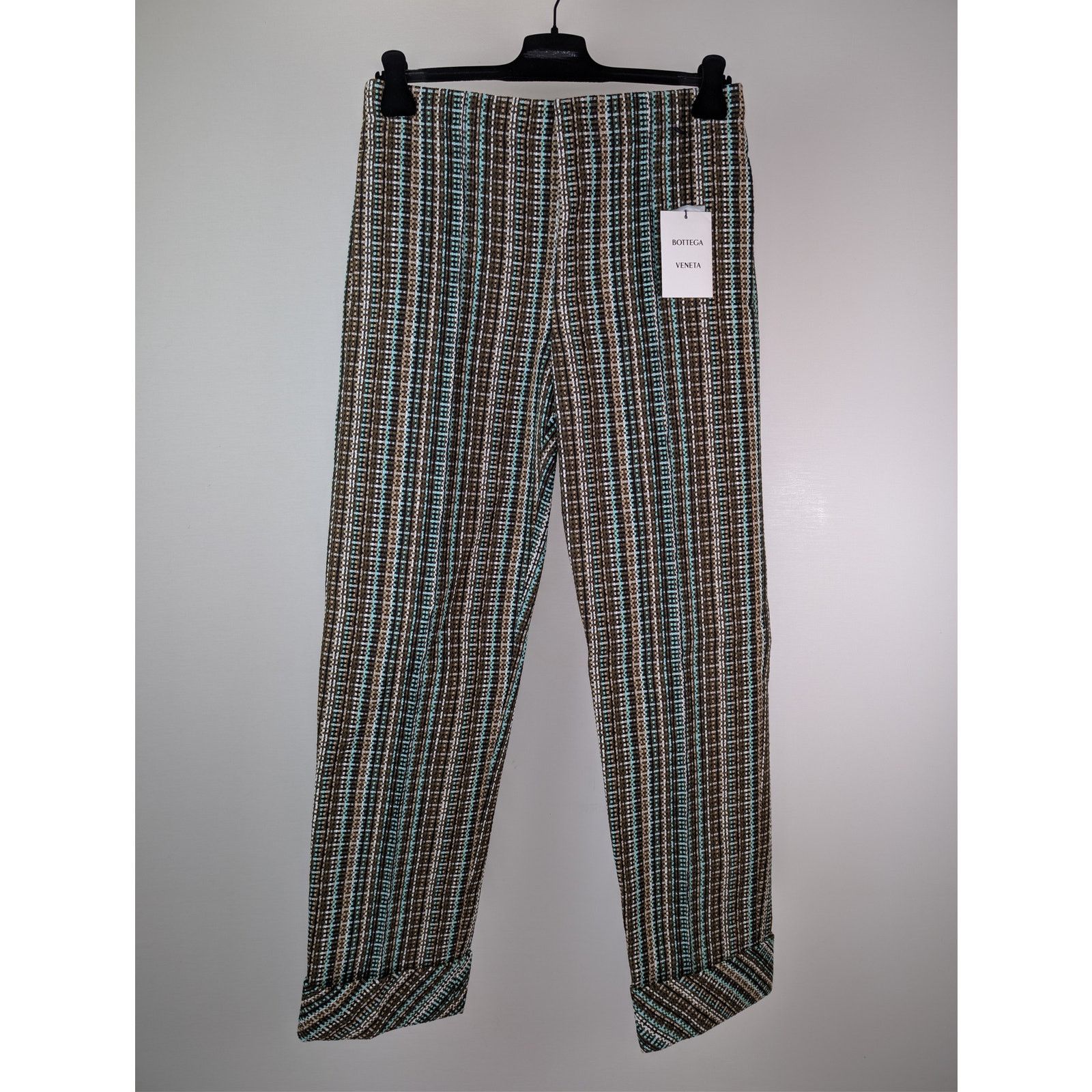 Bottega Veneta o1rshd1 Cotton Check Tailored Trousers Pants in Multicolor Size US 34 / EU 50 - 11 Thumbnail