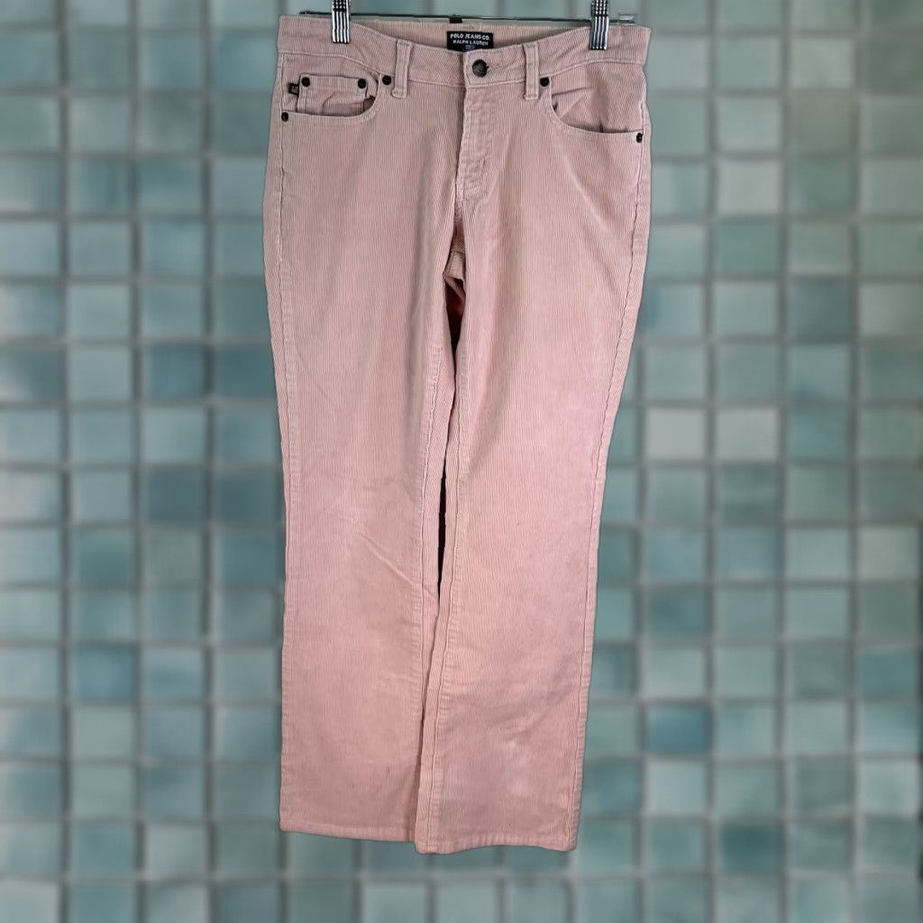 Ralph Lauren VTG Ralph Lauren Polo Jeans Co. Pants Women Size 4 Pink 30x32 Boot Cut Corduroy Cotton Size 27" / US 4 / IT 40 - 1 Thumbnail