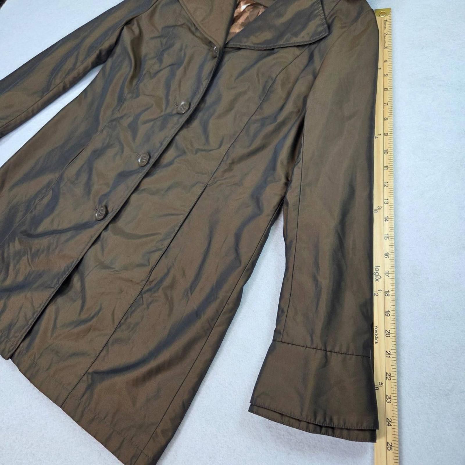 Other Dennis By Dennis Basso Coat Small Brown Button Up Overcoat Size S / US 4 / IT 40 - 10 Thumbnail