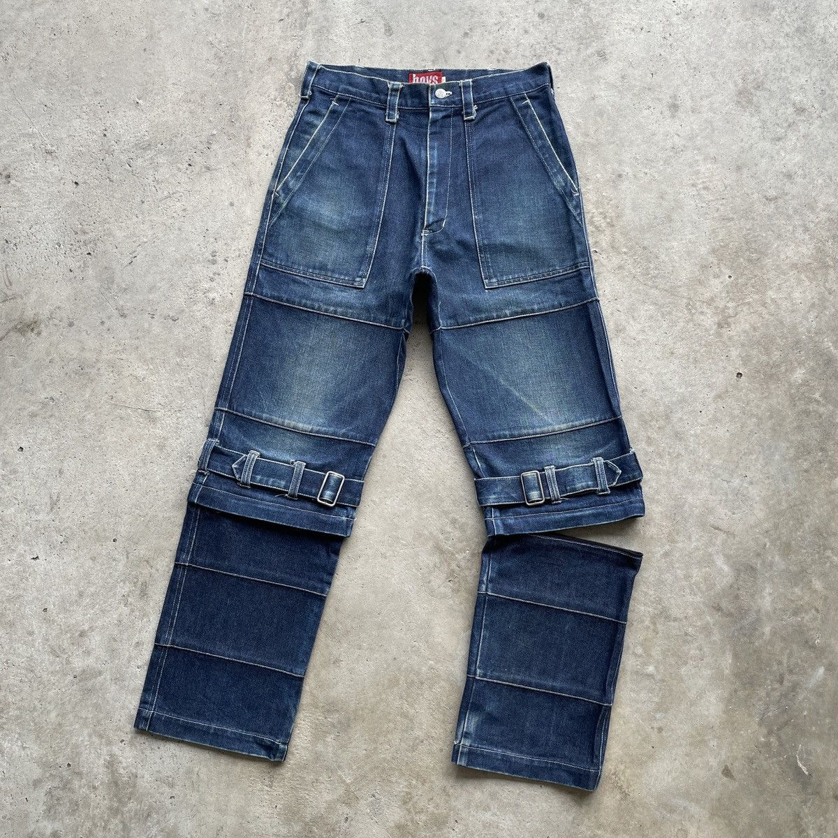 Japanese Brand RARE🔥 Vintage BONDAGE Japanese Faded PUNK Denim Jeans Pants Size US 28 / EU 44 - 3 Thumbnail