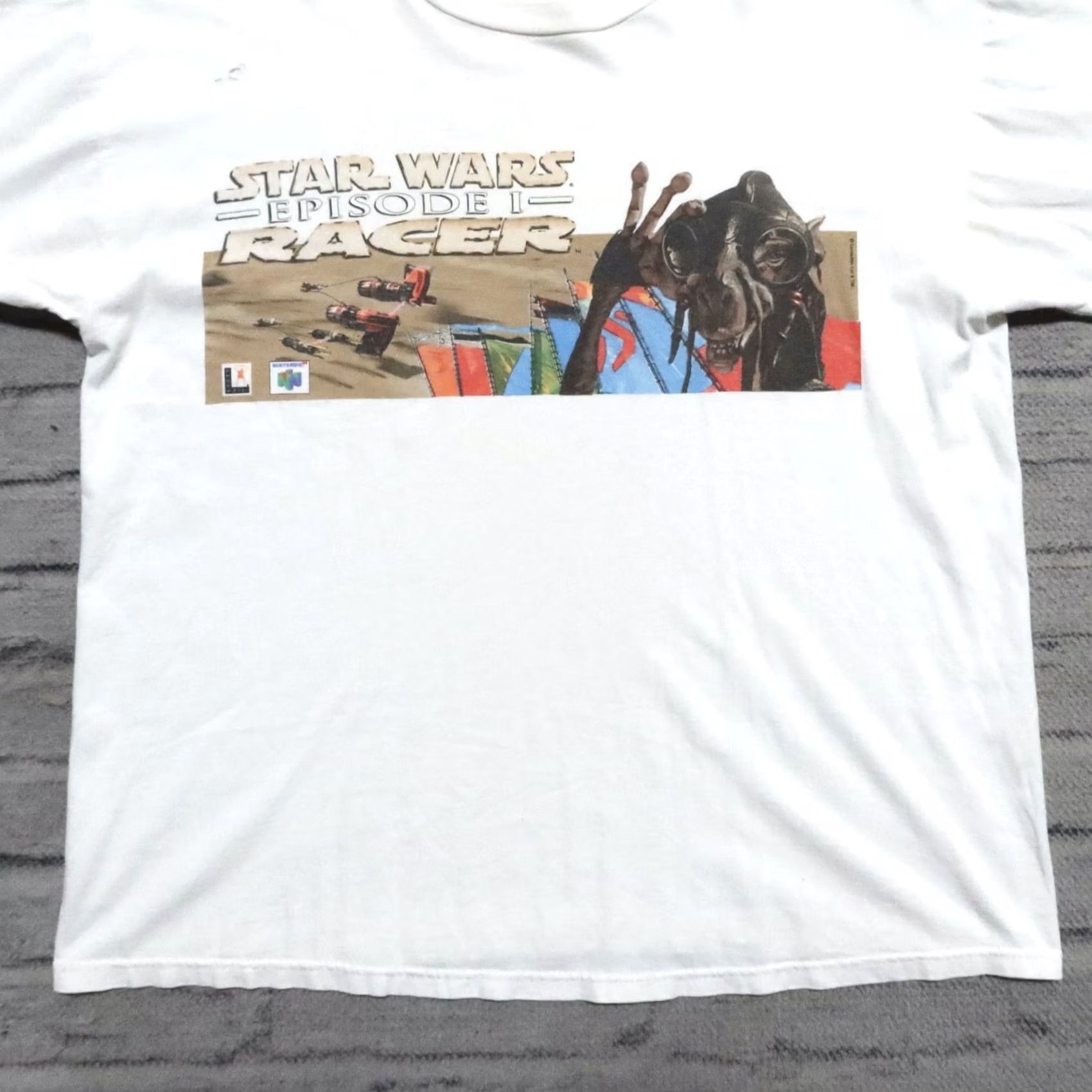 Jerzees Vintage Star Wars Episode 1 Racer Video Game Shirt XL White Mens Shirt Size US XL / EU 56 / 4 - 3 Thumbnail