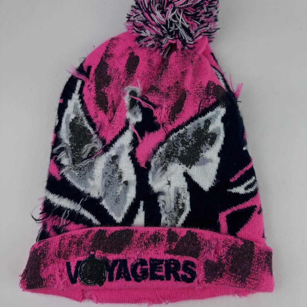 Other ASTROBOI* 'VOYAGER' Pink& Black Distressed Swan Beanie Size ONE SIZE - 1 Thumbnail