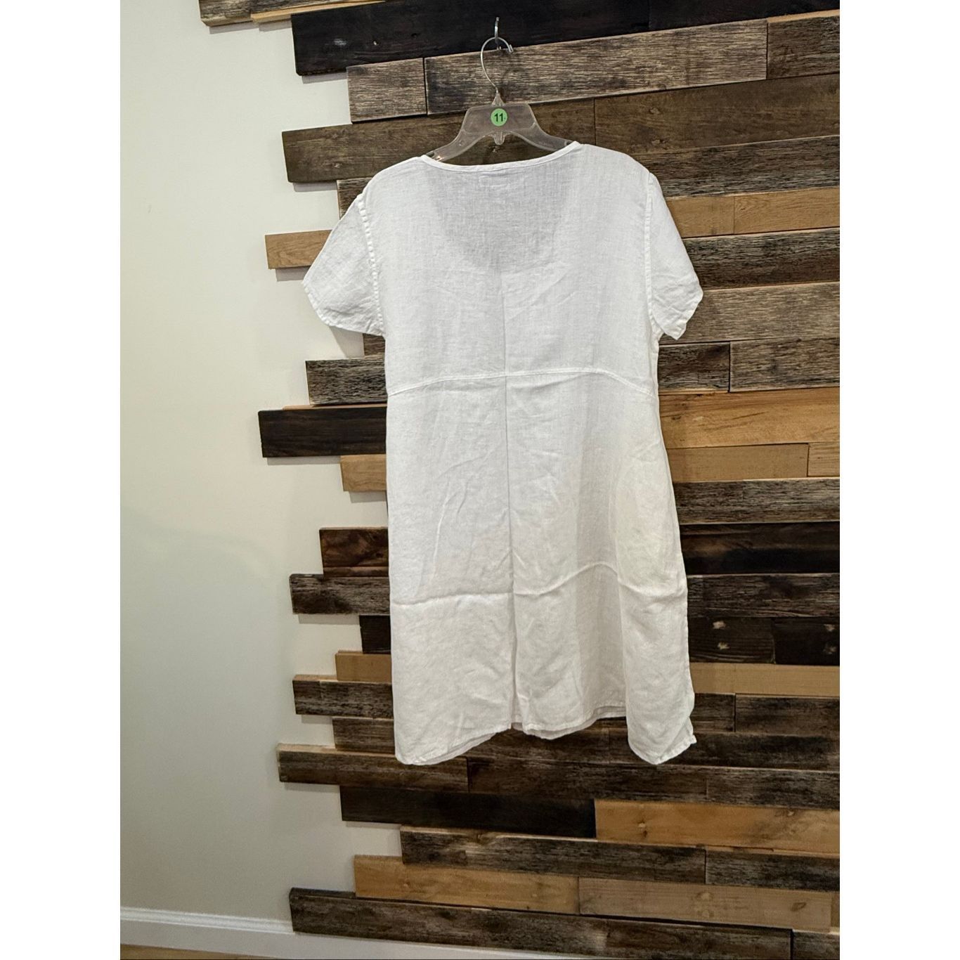 FLAX Flax scoop neck short sleeves white linen dress size medium Size M / US 6-8 / IT 42-44 - 3 Thumbnail