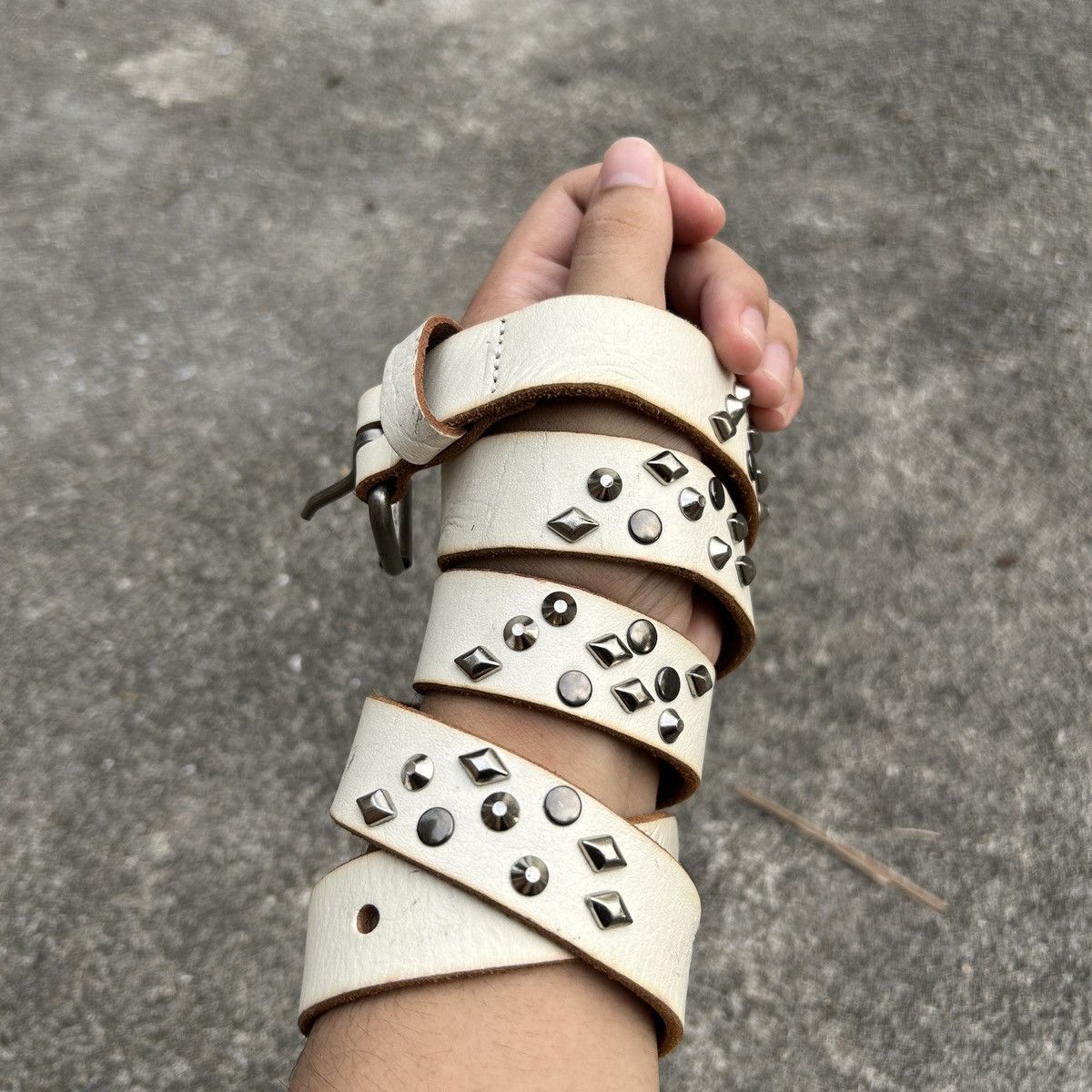 Vintage Vintage studded leather belt (Kapital Style) Size ONE SIZE - 3 Thumbnail