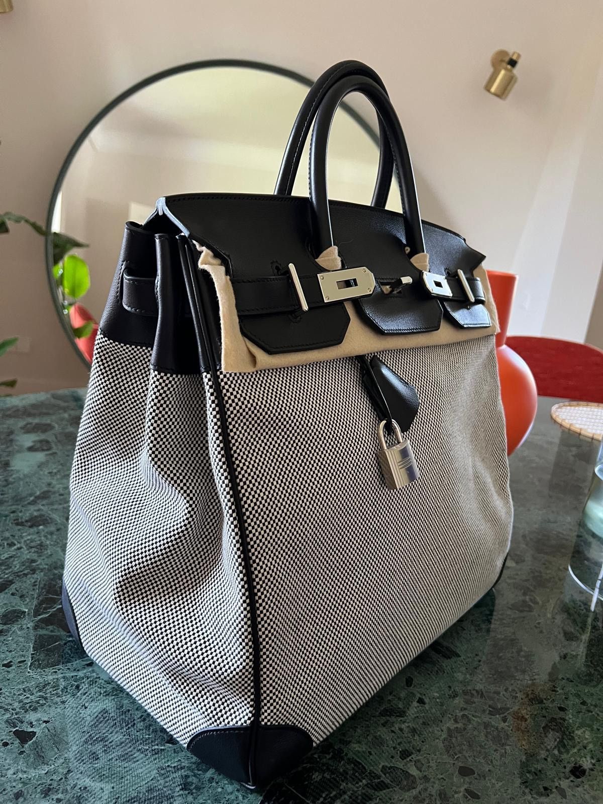 Hermes Hermès SAC HAUT A COURROIES 40 TOILE CRISS/VEAU EVERGRAIN Size ONE SIZE - 11 Thumbnail