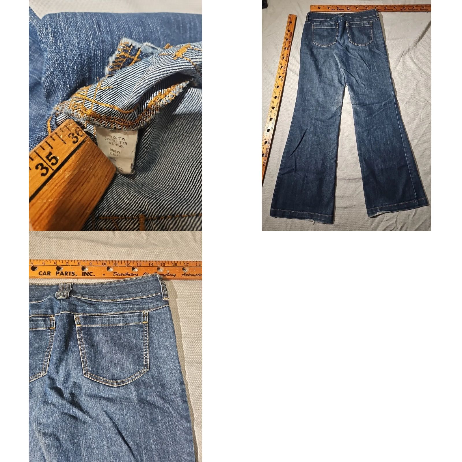 Vintage VINTAGE? No — New York & Company Jeans Womens Sz 4 Blue Flare Leg Mid Rise Stretch Denim Pants (Relaxed, 5-Pocket, Dark Wash) Mens? Womens? Size 27" / US 4 / IT 40 - 9 Thumbnail