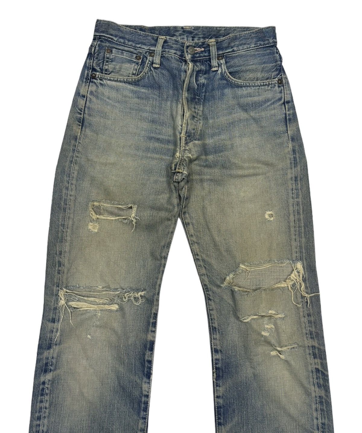 Edwin EDWIN 505sx SELVEDGE REDLINE DISTRESSED DENIM JEANS Size US 29 - 5 Thumbnail