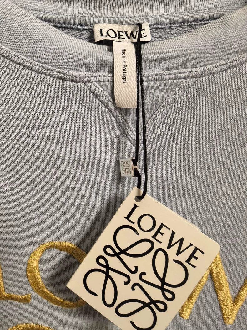 Loewe LOEWE Sky blue embroidered gold logo round collar hoodie Size M / US 6-8 / IT 42-44 - 3 Thumbnail