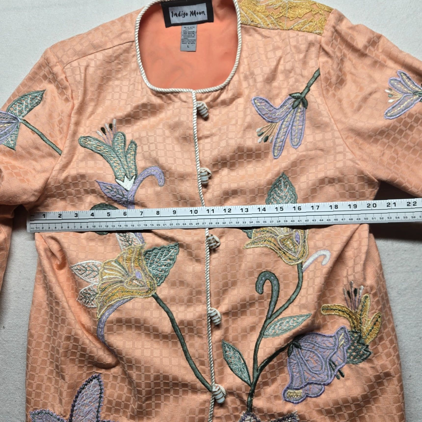 Vintage Indigo Moon Floral Embroidery Button Up Coat Women's L Indigo Moon Jacket Floral Coat Women L Black Cotton Blend Polyester L Women Fall Spring Winter Size L / US 10 / IT 46 - 5 Thumbnail