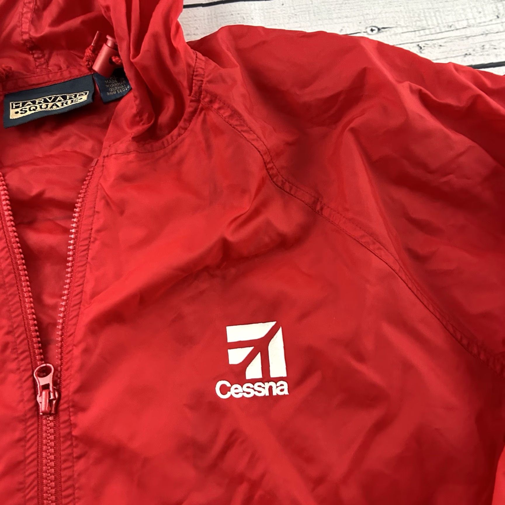 Vintage VTG Harvard Square Cessna Anorak Lightweight Windbreaker Jacket Mens XL Red Size US XL / EU 56 / 4 - 2 Thumbnail