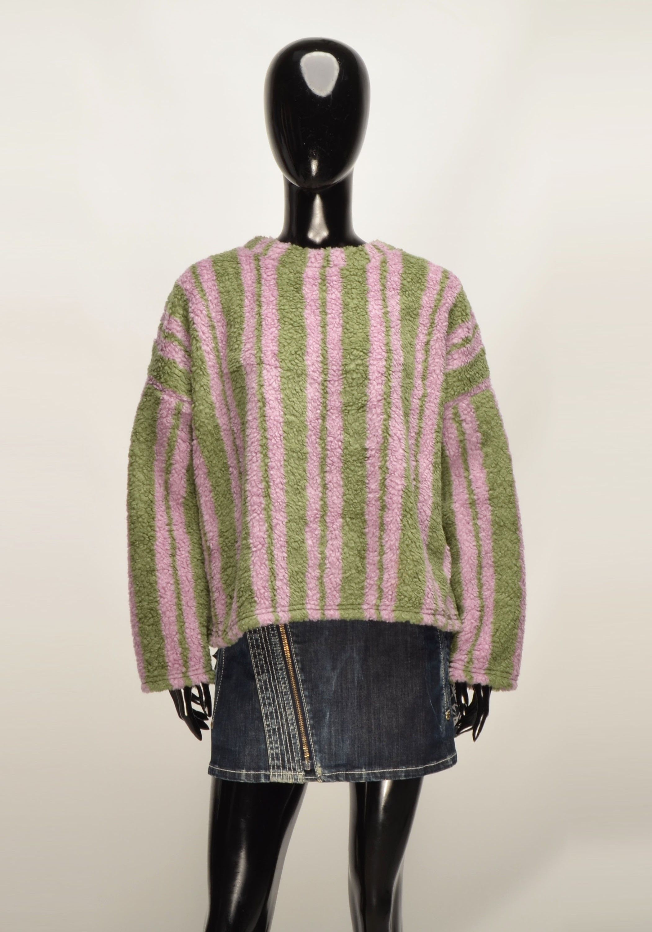 Other Rita Row Striped Fluffy Crew Neck Fleece Jumper Size S / US 4 / IT 40 - 1 Thumbnail