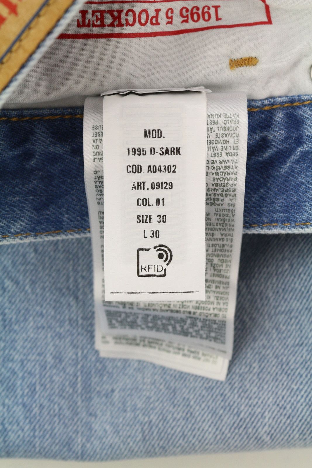 Diesel 1995 D-SARK 09I29 W30/L30 Blue Slim Straight 85402 Size US 30 / EU 46 - 12 Thumbnail