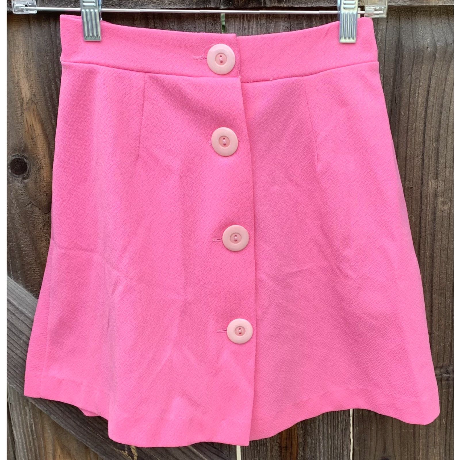 Pinko VINTAGE KAYO OF CALIFORNIA INC Skirt Mini Button Front Pink Polyester 7-8 Women's Short High Rise 24” Waist Vintage 1968 California N RN 43641 Shirt? Size 28" / US 6 / IT 42 - 6 Thumbnail