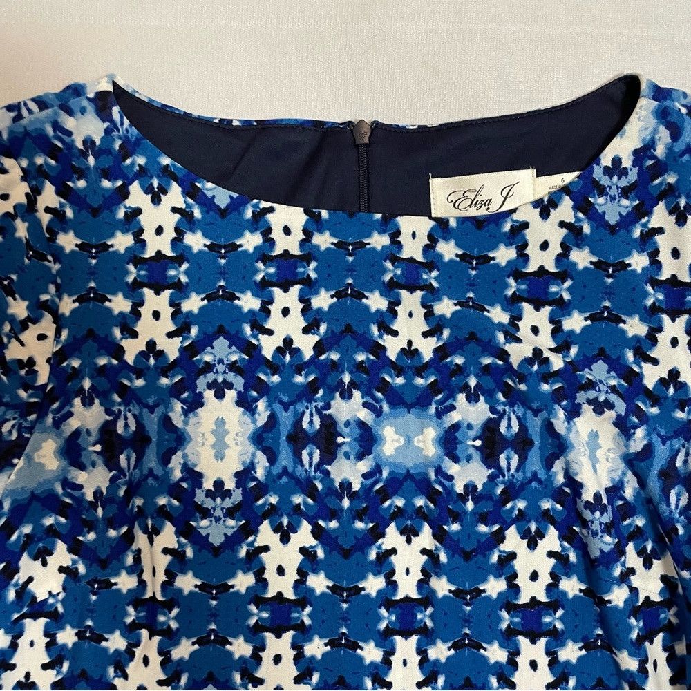 Other NWT New $128 Eliza J Elbow Sleeve Sheath Blue Dress Size 6 Size M / US 6-8 / IT 42-44 - 9 Thumbnail