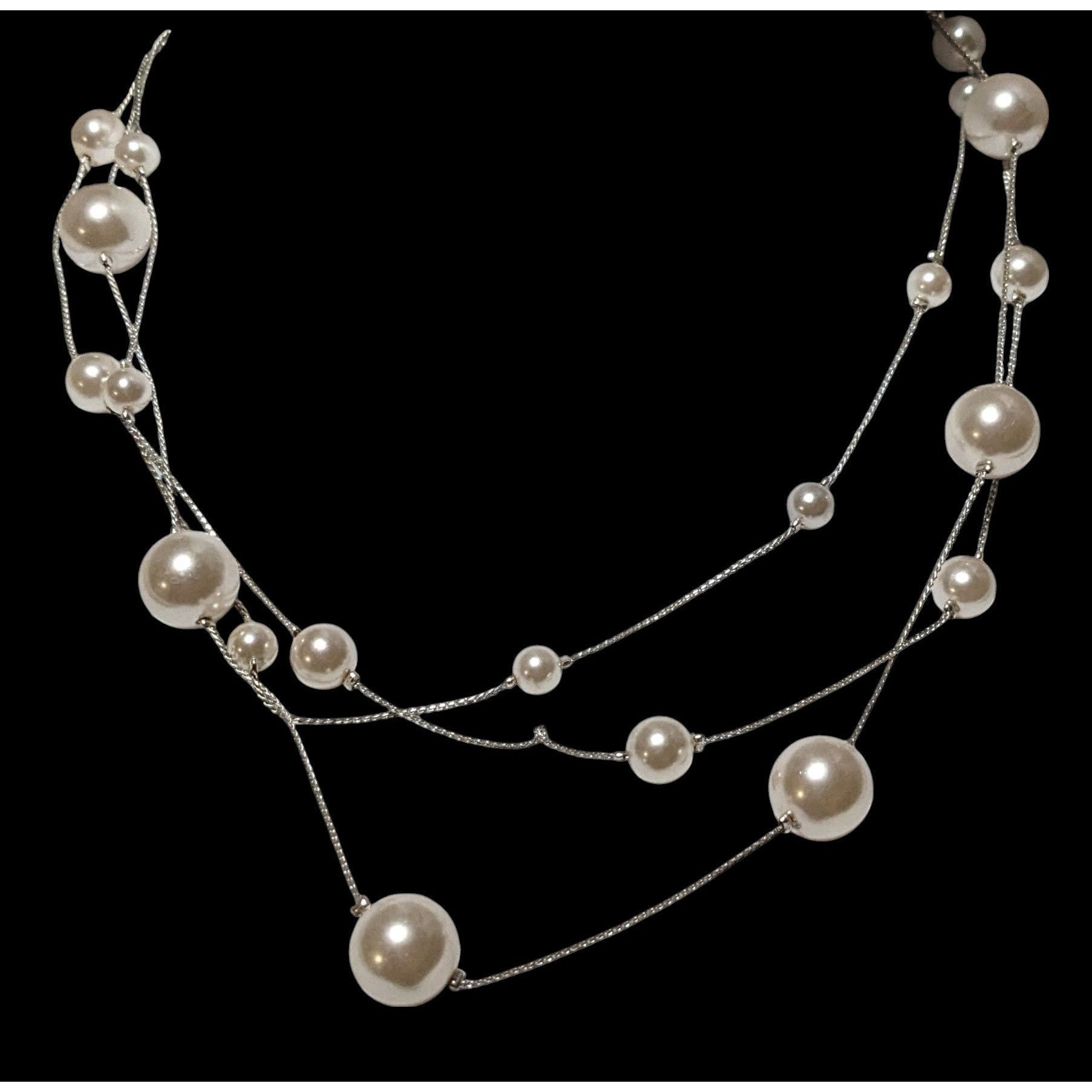 Other Whimsical Glam Roman Multilayer Pearl Station Necklace Size ONE SIZE - 1 Thumbnail