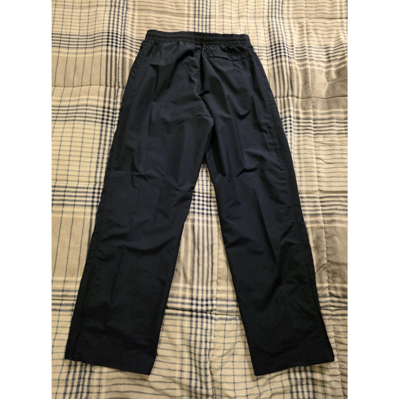 Nike VINTAGE Nike Track Pants Windbreaker Wide-Leg Ankle Zip Lined Navy Blue Large Size US 33 - 2 Thumbnail