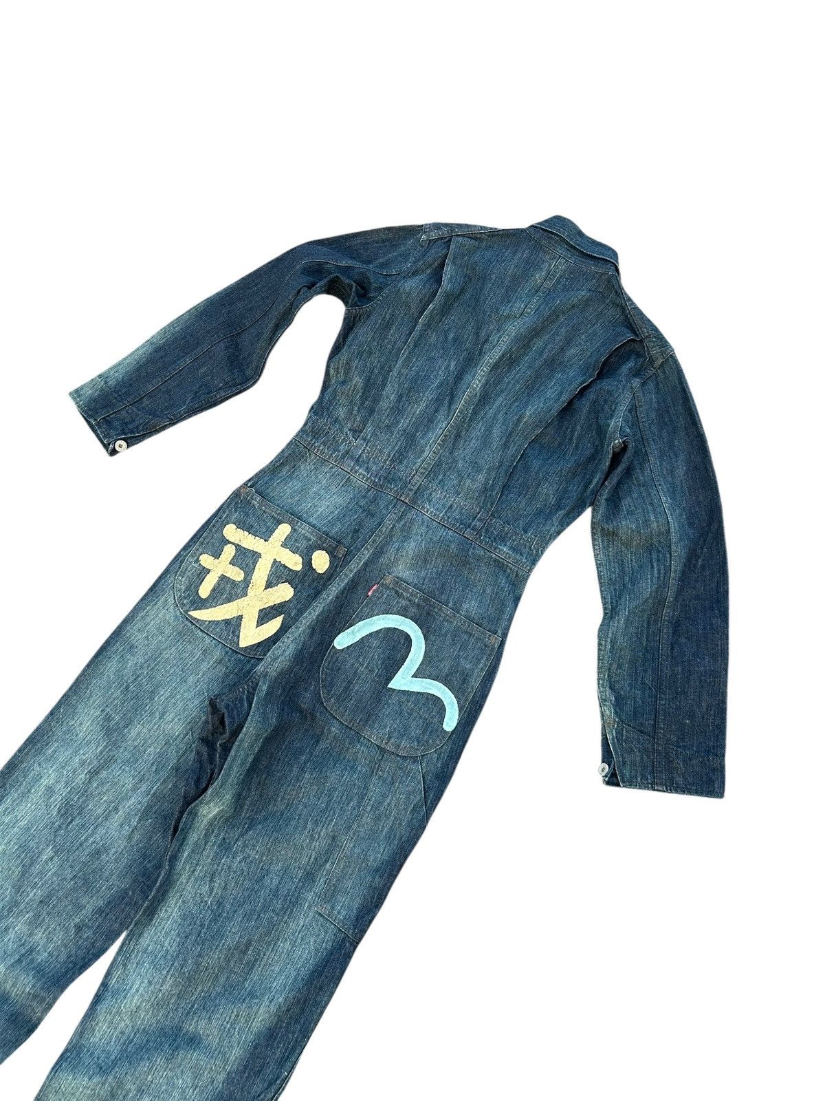 Evisu × Japanese Brand RARE!!! Vintage Evisu Japan Seagull Blue Denim Coverall Size US 38 / EU 54 - 7 Thumbnail
