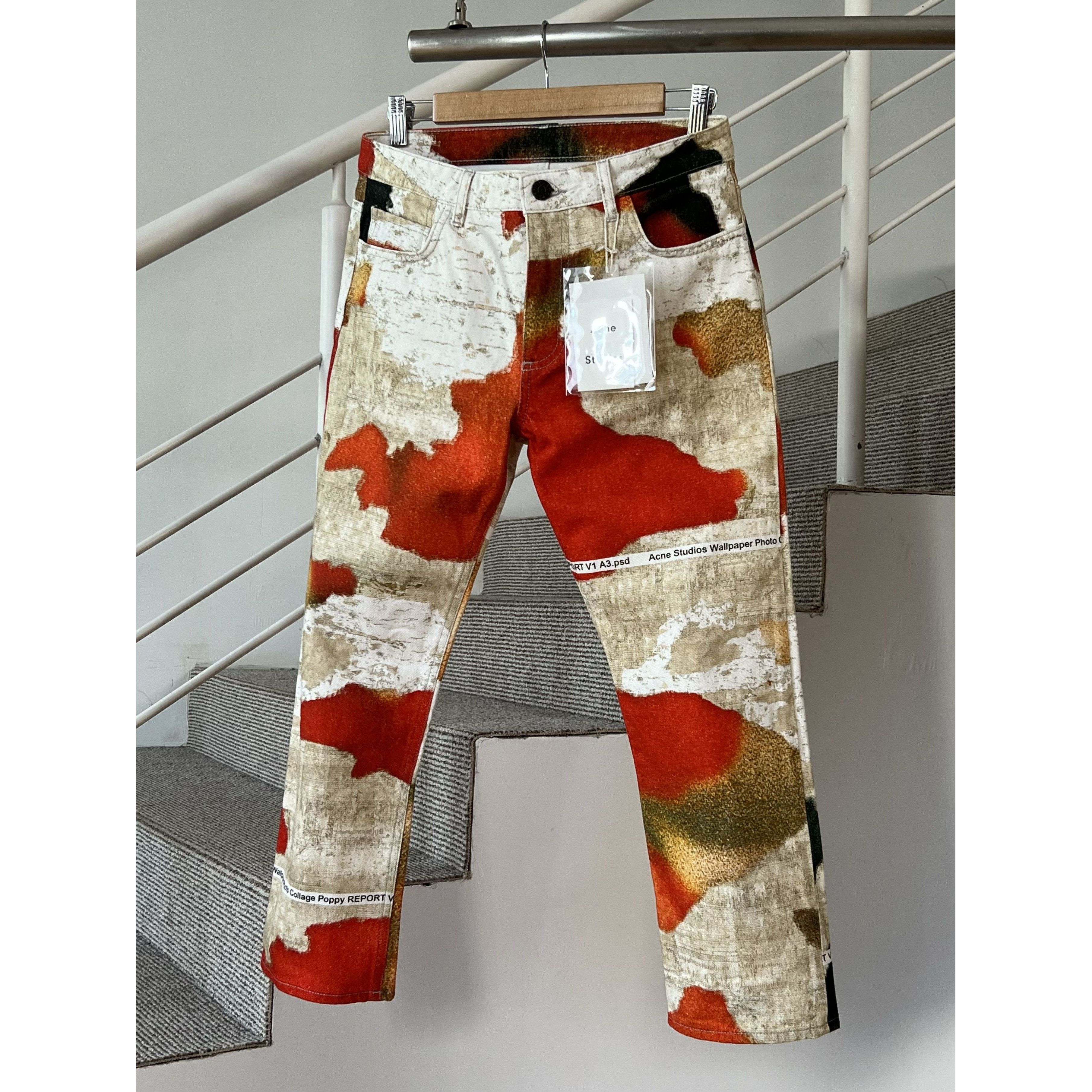 Acne Studios × Jean ACNE STUDIOS Jeans Painted Printed Denim Crop 