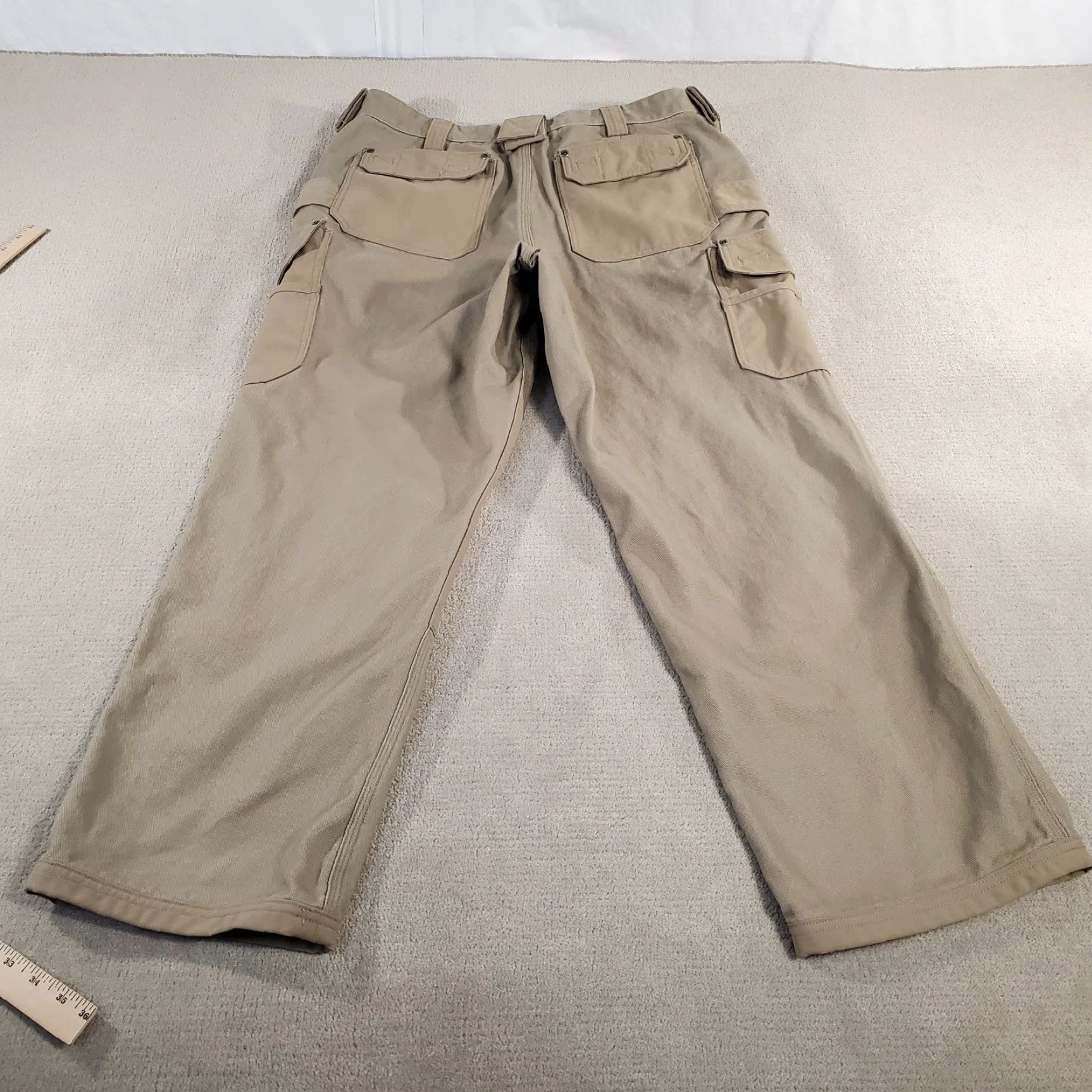 Doublet Duluth Trading Pants Mens 38x30 Beige Double Knee Cargo Work Wear Canvas 95209 Size US 38 / EU 54 - 7 Thumbnail