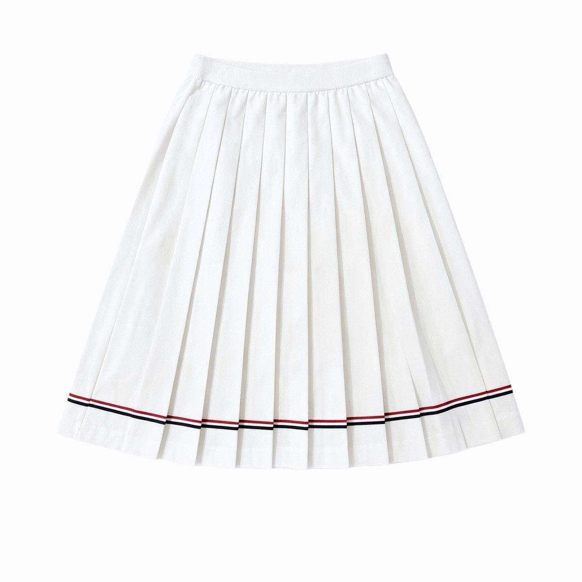 Thom Browne Thom Browne Classic Women White Pleated Skirt K26WX Size 26" / US 2 / IT 38 - 1 Thumbnail