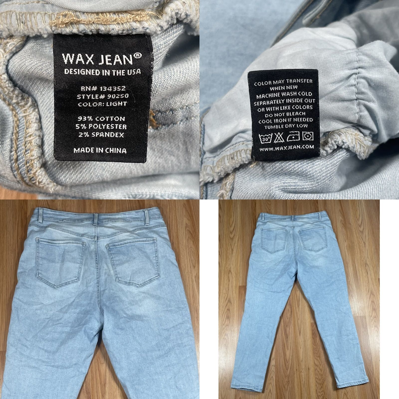 Vintage WAX JEAN Jeans Women’s Size 13/31 Stretch Blue Denim Pants Size 34" / US 12 / IT 48 - 9 Thumbnail