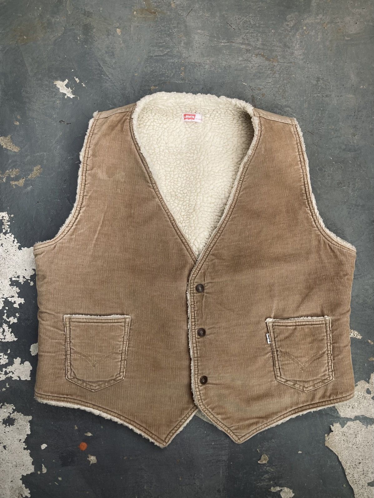 Vintage 70s Levis White Tag Corduroy/Sherpa Vest