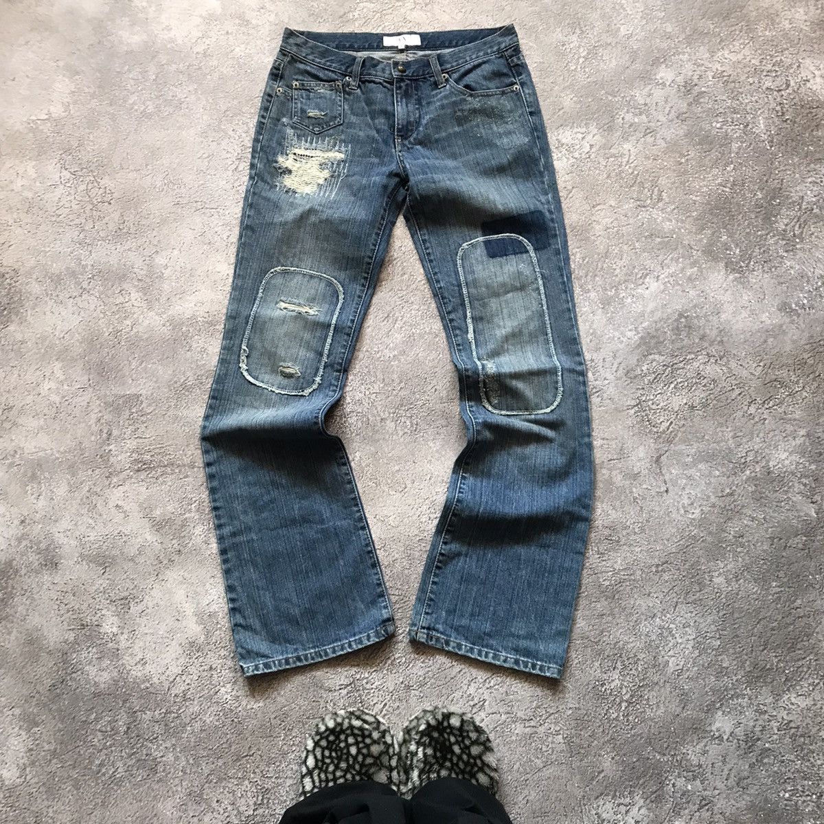 Armani Exchange vintage armani japan jeans distressed low rise flared 90s Size US 28 / EU 44 - 2 Thumbnail
