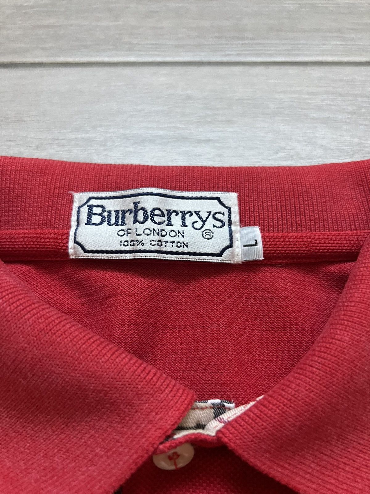 Burberry Burberry Vintage Polo T-shirt Mini Logo Red L Size Size US L / EU 52-54 / 3 - 4 Thumbnail