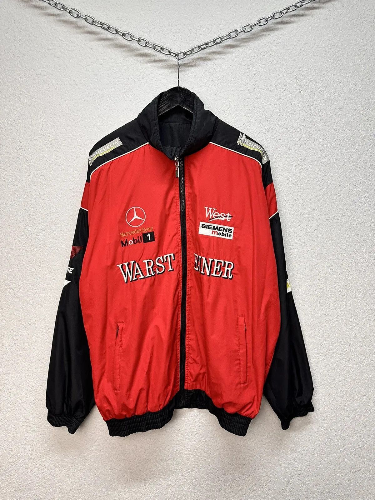 Mercedes-Benz Racing Jacket Moto Vodafone F1 Nascar Leather Red Bull Lucky Size US XL / EU 56 / 4 - 1 Thumbnail