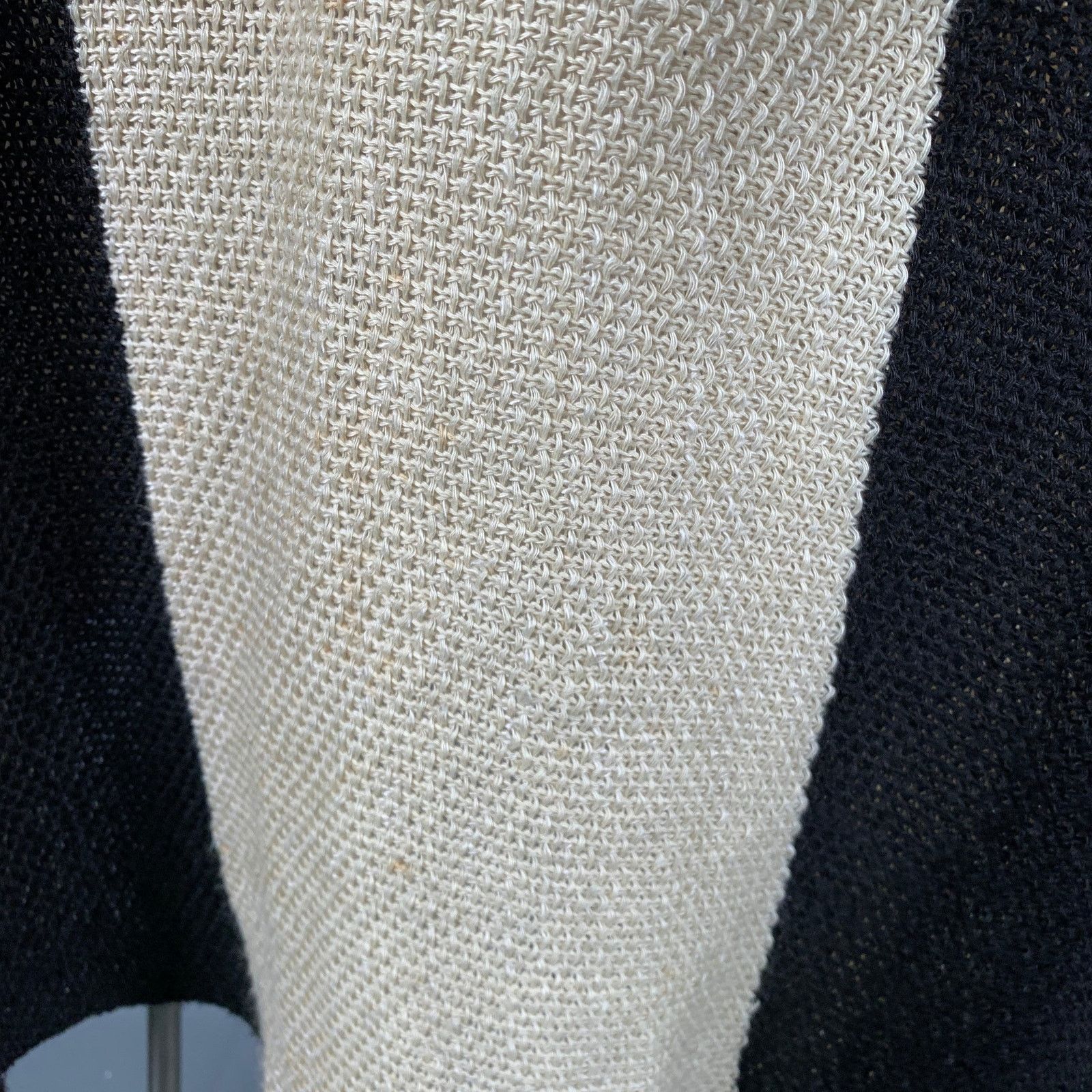 Ralph Lauren Size M/L Black Beige Linen Silk Color Block Cardigan Size M / US 6-8 / IT 42-44 - 4 Thumbnail