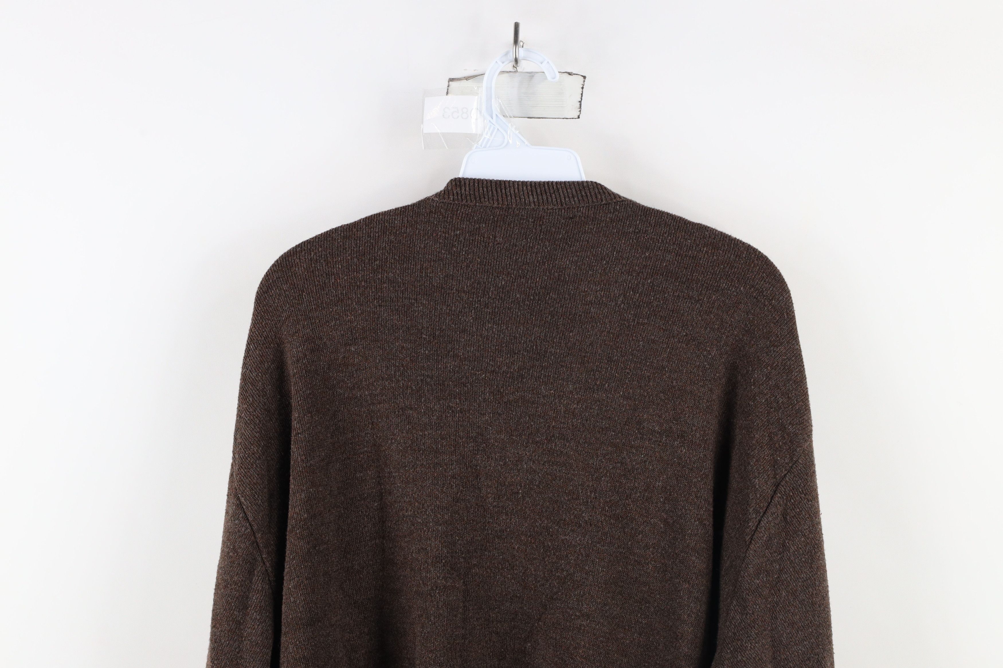 Vintage Vintage 70s Streetwear Blank Knit V-Neck Sweater Brown USA Size US XL / EU 56 / 4 - 9 Thumbnail
