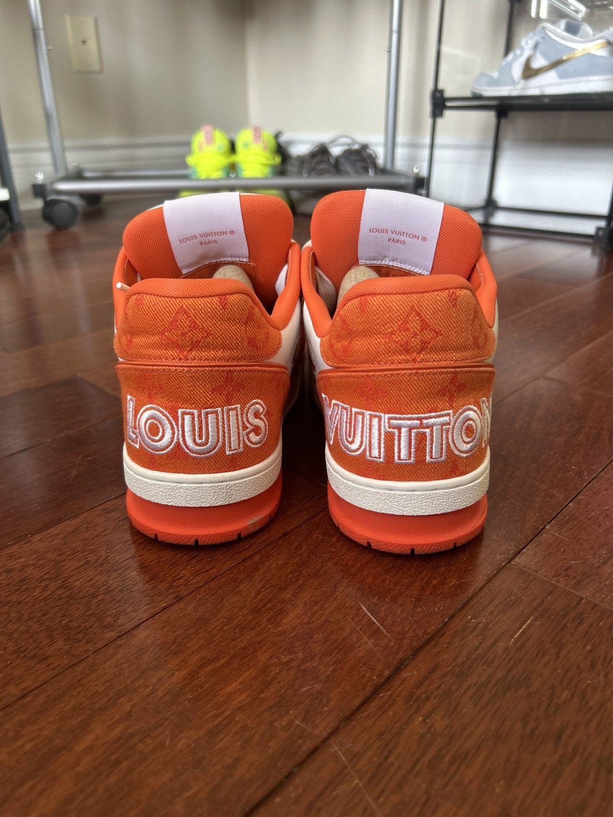 Louis Vuitton Louis Vuitton Trainer Monogram Denim Orange Size US 10.5 / EU 43-44 - 4 Thumbnail