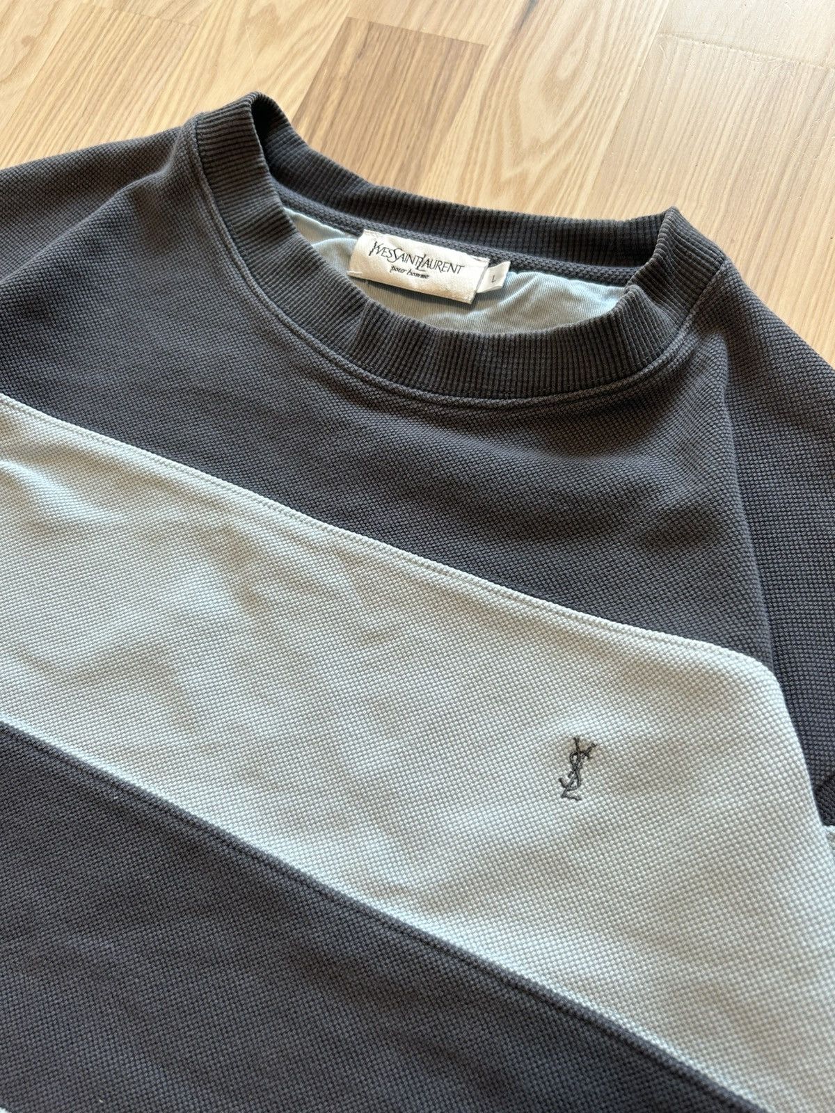 Yves Saint Laurent Yves Saint Laurent Pour Homme Striped Relaxed Crewneck Size US L / EU 52-54 / 3 - 2 Thumbnail