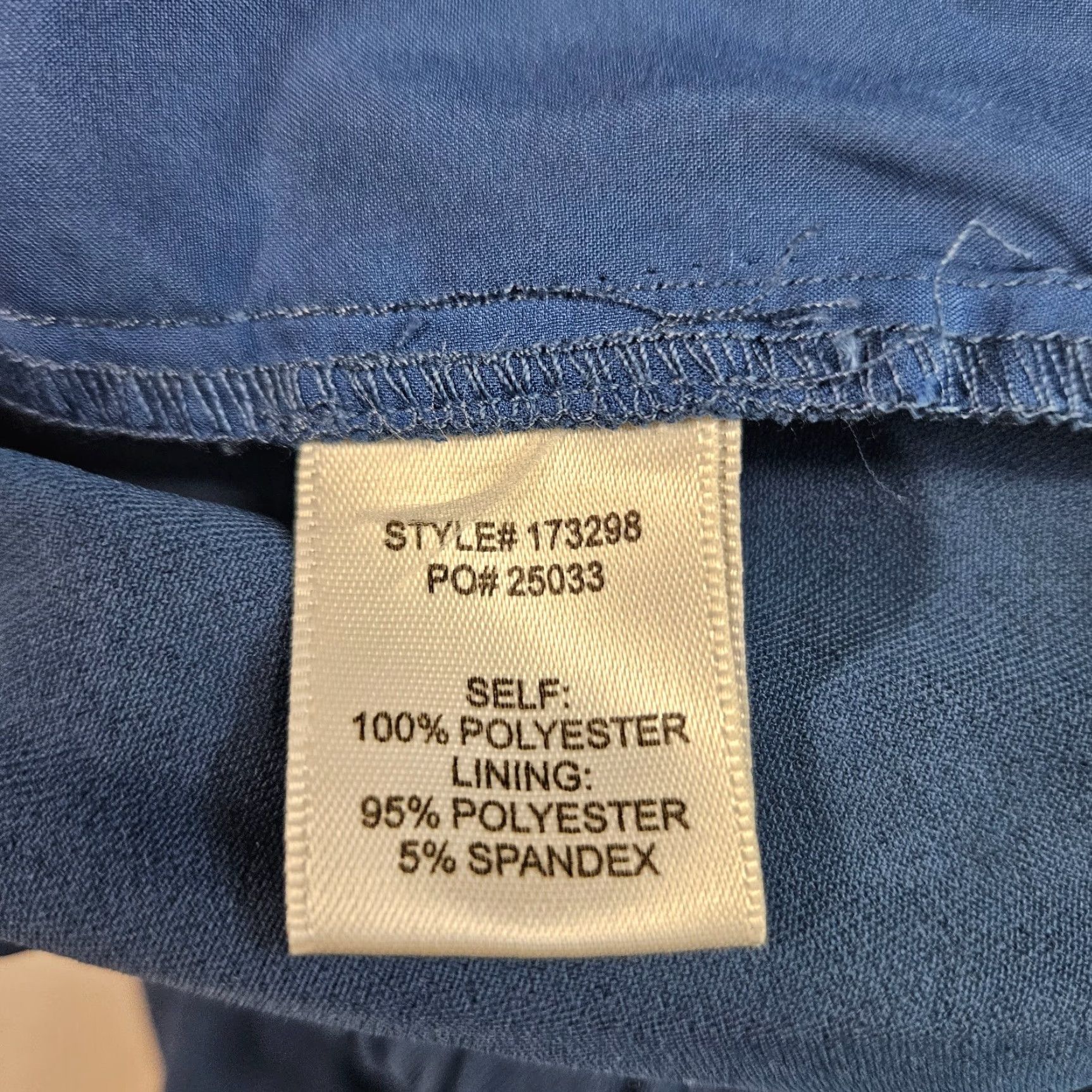 Vintage VINTAGE Skies Are Blue Pants 2X Solid Blue Pull On High Rise Womens Plus Fashion Ankle Size 40" / US 18 - 6 Thumbnail