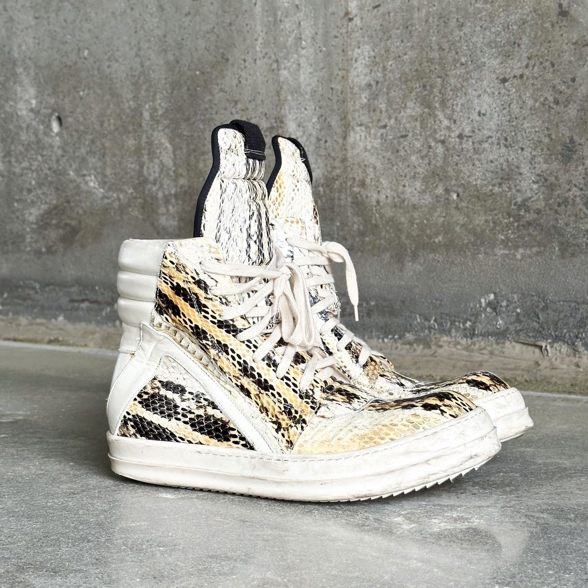 Rick Owens 2018 Rick Owens Python Snake Skin Geobasket Sneakers Size US 10.5 / EU 43-44 - 4 Thumbnail