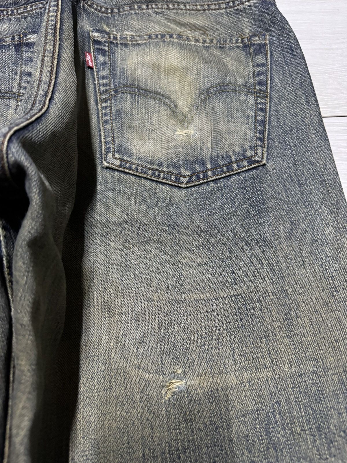 Levi's Vintage Levis 503 Mud Wash Distressed Baggy Jeans Size US 33 - 10 Thumbnail