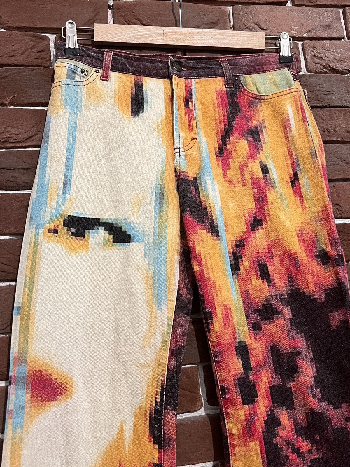 Just Cavalli Rare Vintage SS01 Just Cavalli Pixel Face Archive Pants 30 Size US 30 / EU 46 - 4 Thumbnail