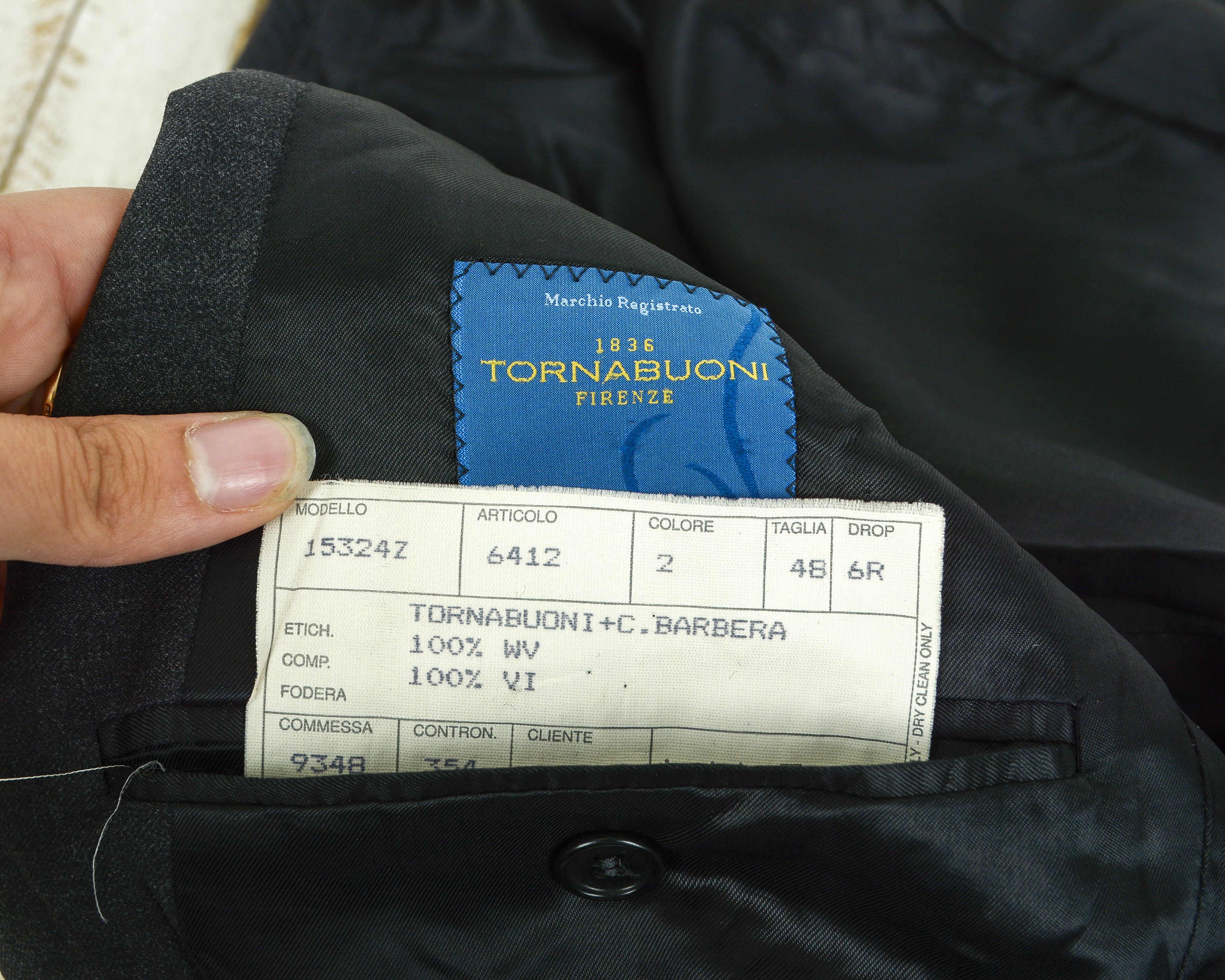 Designer TORNABUONI $980 Luxury Charcoal Italian Wool Blazer Jacket Size 38R - 6 Thumbnail
