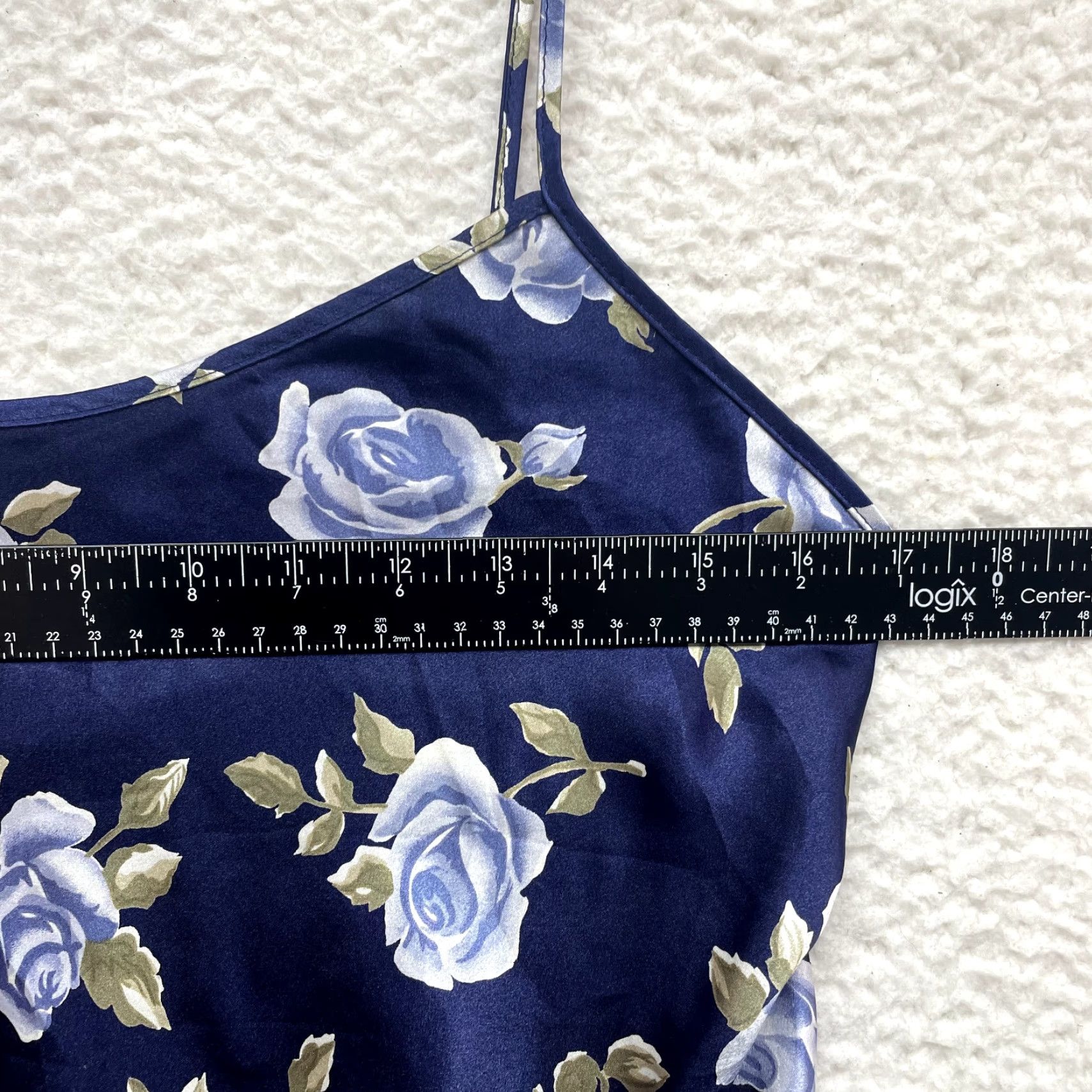 Vintage VINTAGE 90s Slip Dress Blue Satin Rose Floral Chemise Lingerie Sussan Womens Small Medium Size S / US 4 / IT 40 - 5 Thumbnail