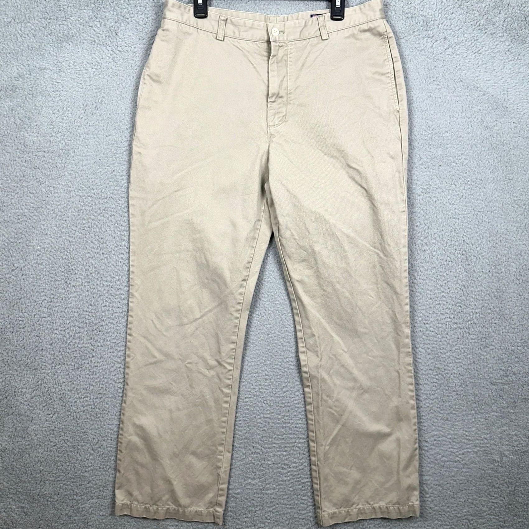 Vineyard Vines Vineyard Vines Pants Mens 35X32 Beige Straight Leg Chino Flat Front EUC Size US 35 - 2 Thumbnail