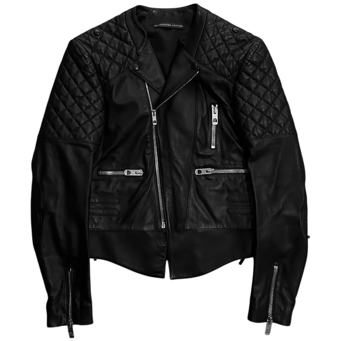 Balenciaga Balenciaga Quilted Bondage Lace Leather Jacket - AW12 Size US M / EU 48-50 / 2 - 1 Thumbnail
